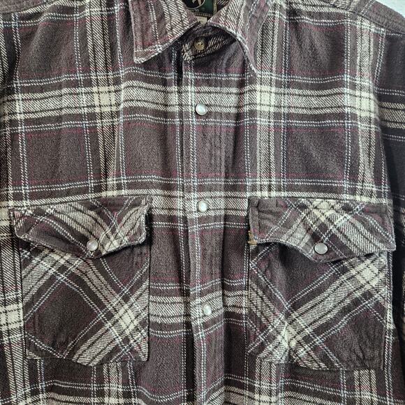 Berne Apparel Men's Pearl Snap Cotton Plaid Long Sleeve Shacket Size XL - Picture 2 of 6